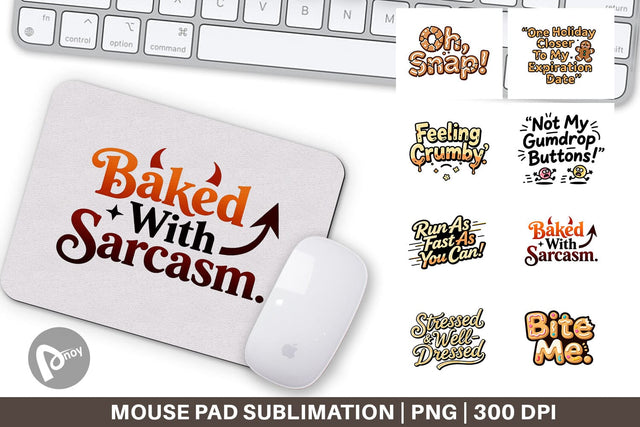 Mouse Pad Grumpy Gingerbread Man Quotes Sublimation artnoy 