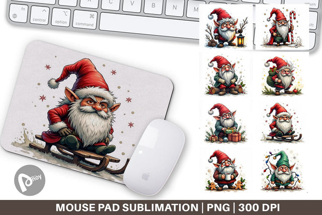 Mouse Pad Grumpy Gnome Christmas Sublimation artnoy 