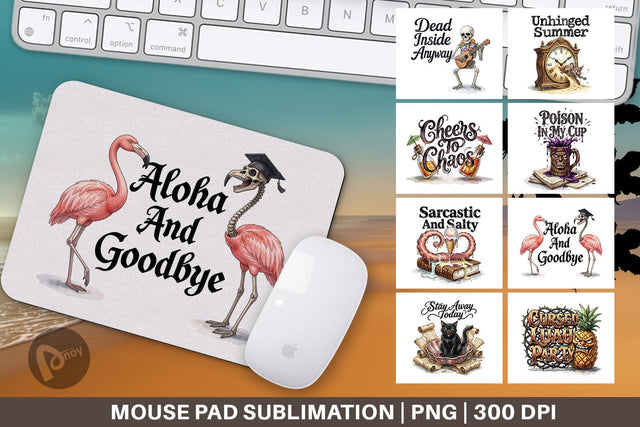Mouse Pad Grumpy Gothic Summerween Quote Sublimation artnoy 