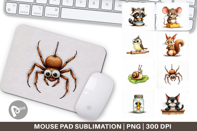 Mouse Pad Grumpy Kitchen Critters Sublimation artnoy 