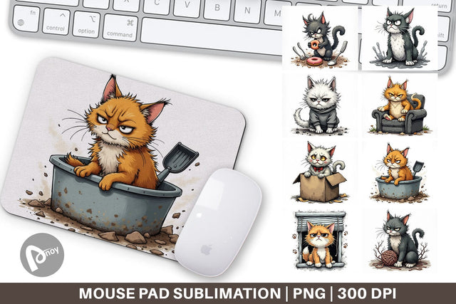 Mouse Pad Grumpy Kitty Sublimation artnoy 