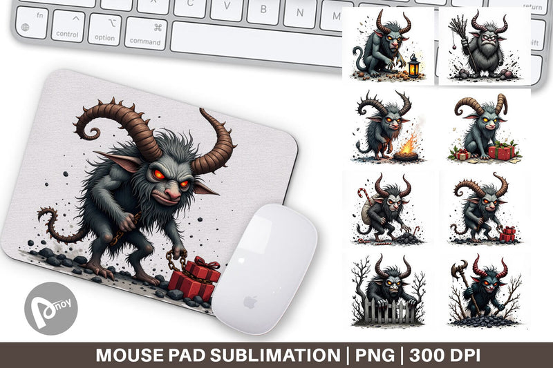 Mouse Pad Grumpy Krampus Sublimation artnoy 