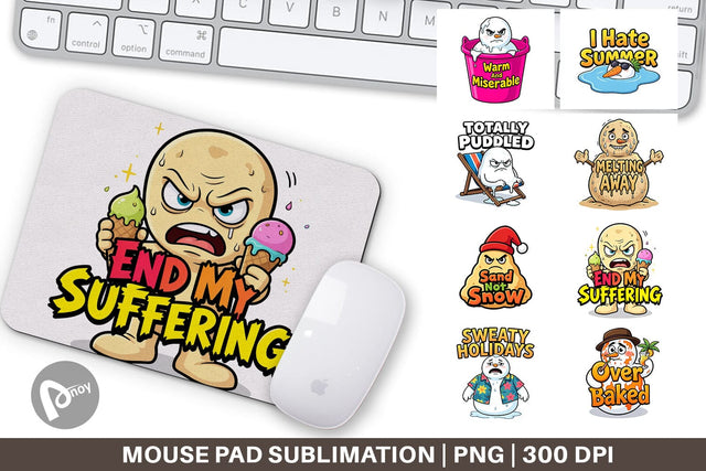 Mouse Pad Grumpy Melting Snowman Sarcastic Quotes Sublimation artnoy 