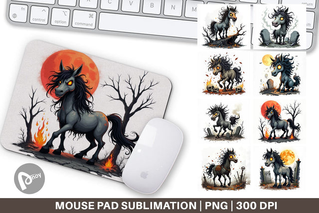 Mouse Pad Grumpy Phantom Horse Sublimation artnoy 