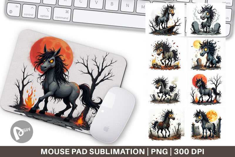 Mouse Pad Grumpy Phantom Horse Sublimation artnoy 