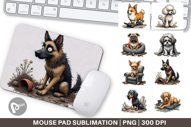 Mouse Pad Grumpy Pooch Sublimation artnoy 