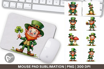 Mouse Pad Grumpy Retro Leprechaun Sublimation artnoy 