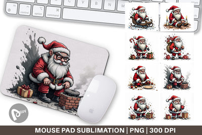 Mouse Pad Grumpy Santa Sublimation artnoy 