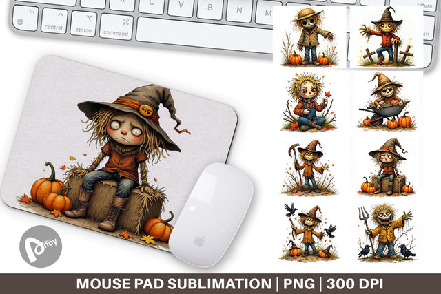Mouse Pad Grumpy Scarecrow Sublimation artnoy 