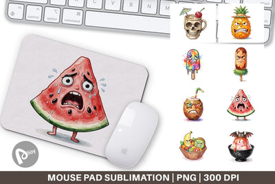 Mouse Pad Grumpy Summerween Luau Treats Sublimation artnoy 