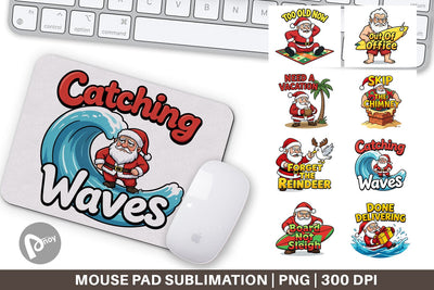 Mouse Pad Grumpy Surfer Santa Sarcastic Quotes Sublimation artnoy 