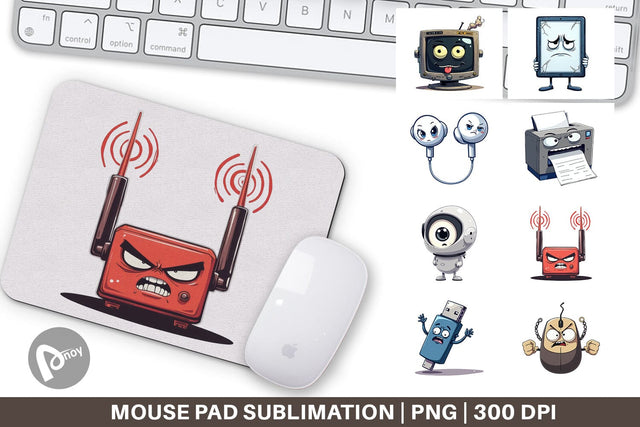 Mouse Pad Grumpy Tech Gadgets Sublimation artnoy 