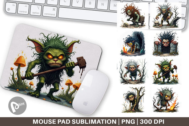 Mouse Pad Grumpy Troll Sublimation artnoy 