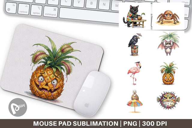 Mouse Pad Grumpy Tropical Goth Animal Sublimation artnoy 