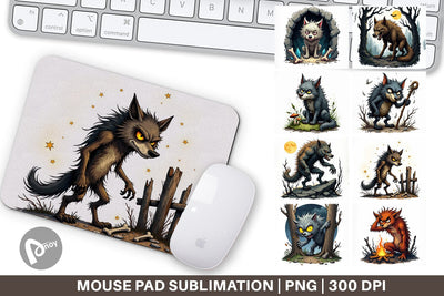 Mouse Pad Grumpy Werewolf Sublimation artnoy 