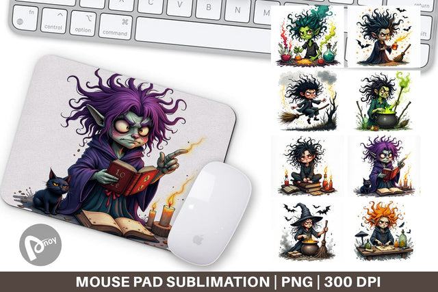 Mouse Pad Grumpy Witch Sublimation artnoy 