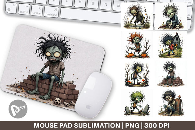 Mouse Pad Grumpy Zombie Sublimation artnoy 