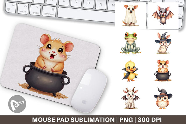 Mouse Pad Halloween Animals Sublimation artnoy 