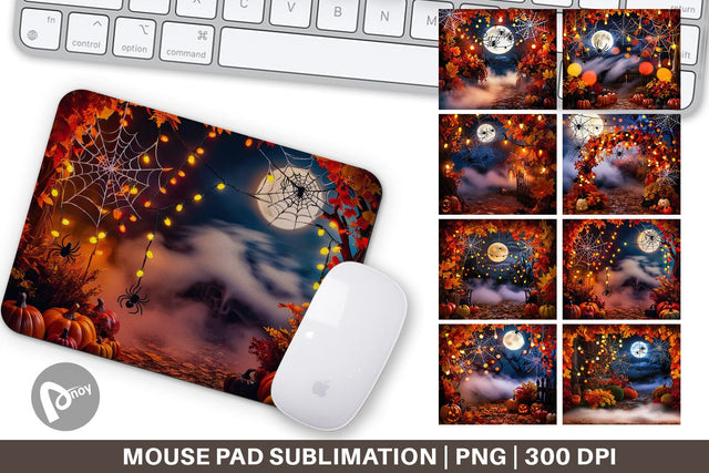 Mouse Pad Halloween Bokeh Scene Sublimation artnoy 