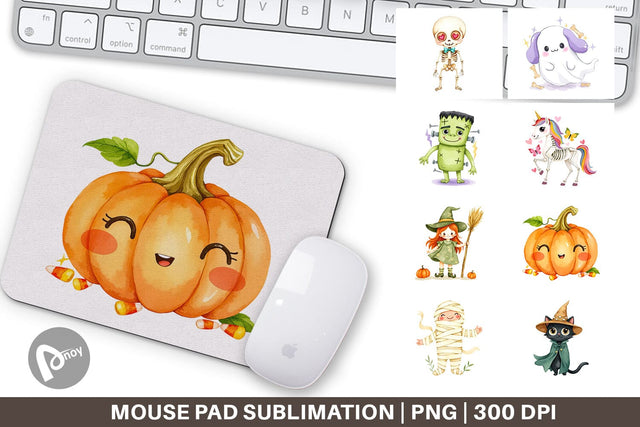 Mouse Pad Halloween Characters Sublimation artnoy 