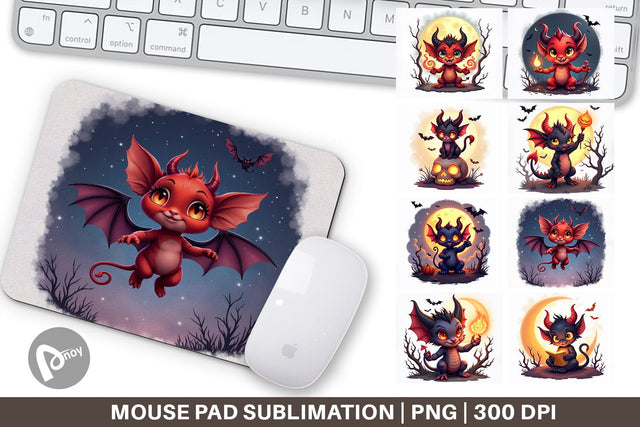 Mouse Pad Halloween Demon Spark Sublimation artnoy 