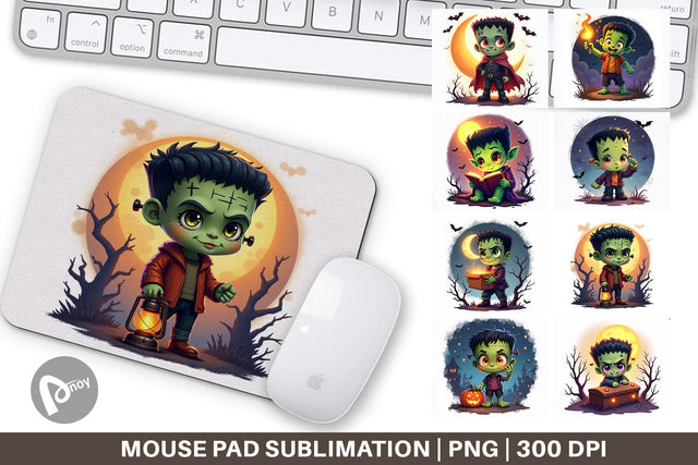 Mouse Pad Halloween Franky Bolt Sublimation artnoy 