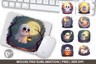 Mouse Pad Halloween Ghostly Charm Sublimation artnoy 
