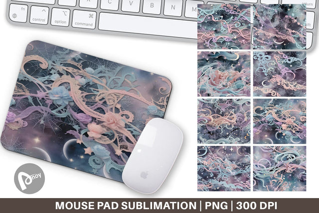 Mouse Pad Halloween Goth Pattern Sublimation artnoy 