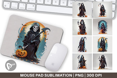 Mouse Pad Halloween Grim Reaper Sublimation artnoy 