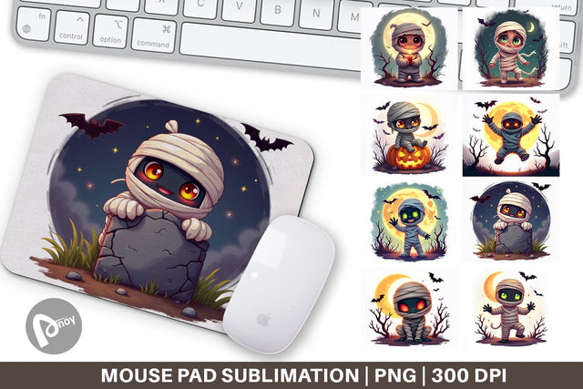 Mouse Pad Halloween Mummy Wrap Sublimation artnoy 