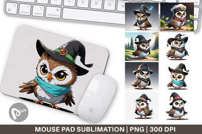 Mouse Pad Halloween Owl Sublimation artnoy 