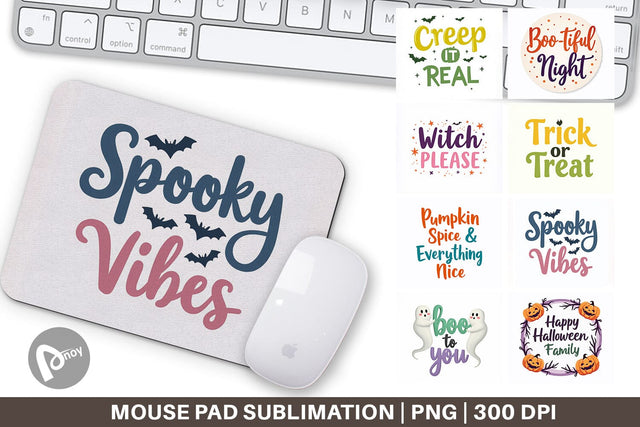 Mouse Pad Halloween Quotes Sublimation artnoy 