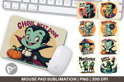 Mouse Pad Halloween Retro Monster Sublimation artnoy 