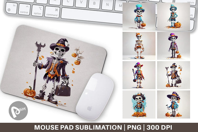Mouse Pad Halloween Skeleton Sublimation artnoy 
