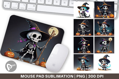 Mouse Pad Halloween Skeleton Sublimation artnoy 