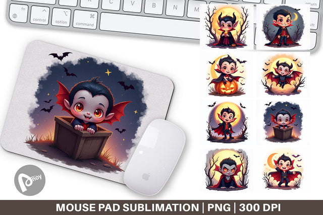 Mouse Pad Halloween Vampire Bite Sublimation artnoy 