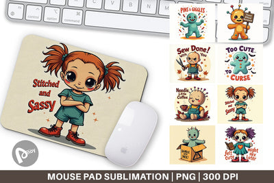Mouse Pad Halloween Voodoo Doll Sublimation artnoy 
