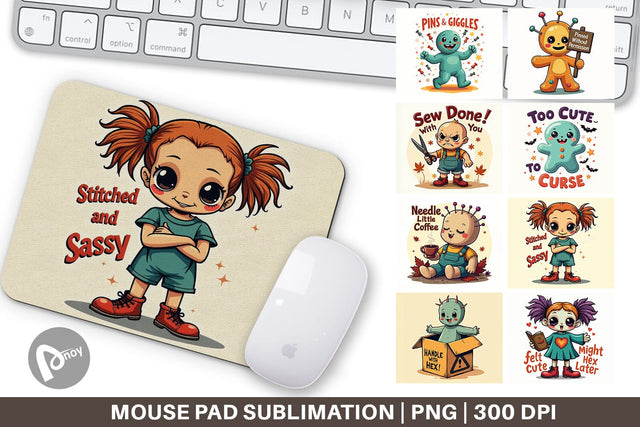 Mouse Pad Halloween Voodoo Doll Sublimation artnoy 