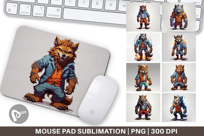 Mouse Pad Halloween Werewolf Sublimation artnoy 