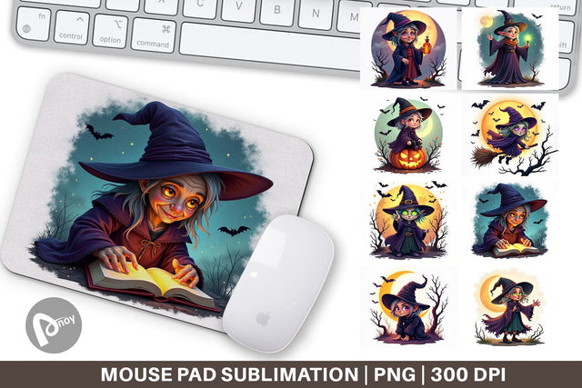 Mouse Pad Halloween Witch Spell Sublimation artnoy 