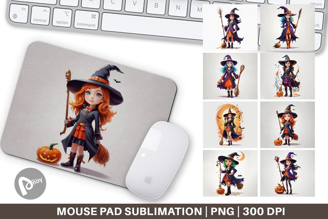 Mouse Pad Halloween Witch Sublimation artnoy 
