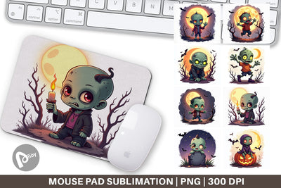 Mouse Pad Halloween Zombie Stumble Sublimation artnoy 