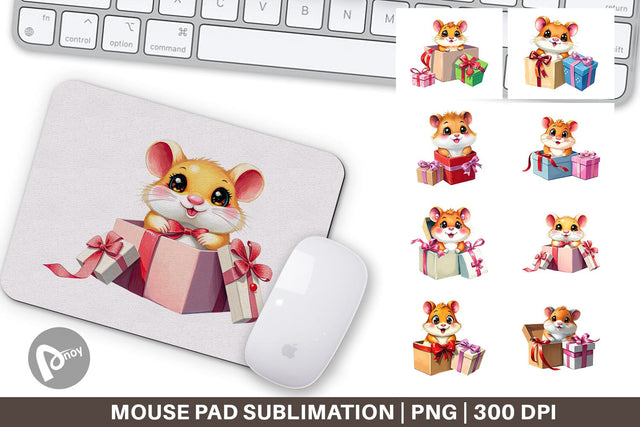 Mouse Pad Hamster Gift Sublimation artnoy 