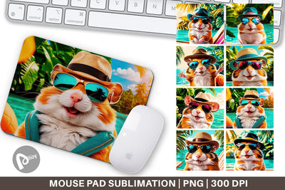 Mouse Pad Hamsters in Summer Sublimation artnoy 