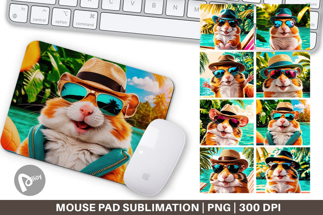 Mouse Pad Hamsters in Summer Sublimation artnoy 