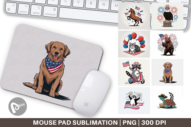 Mouse Pad Happy 4th of July Sublimation artnoy 