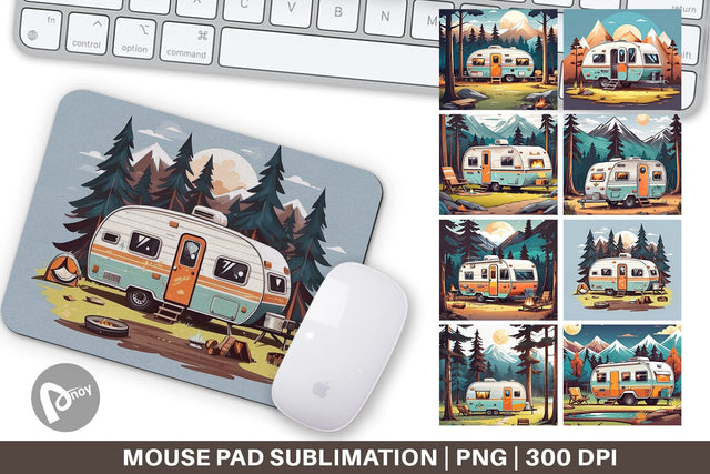 Mouse Pad Happy Camping Sublimation artnoy 
