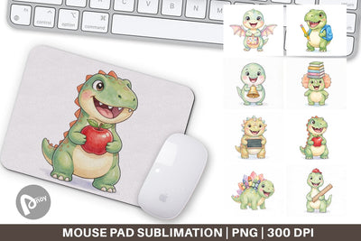 Mouse Pad Happy First Day School Dino Sublimation artnoy 