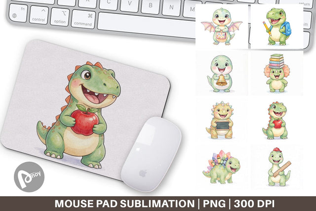 Mouse Pad Happy First Day School Dino Sublimation artnoy 
