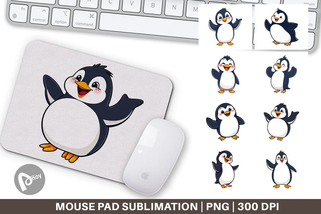 Mouse Pad Happy Penguin Sublimation artnoy 